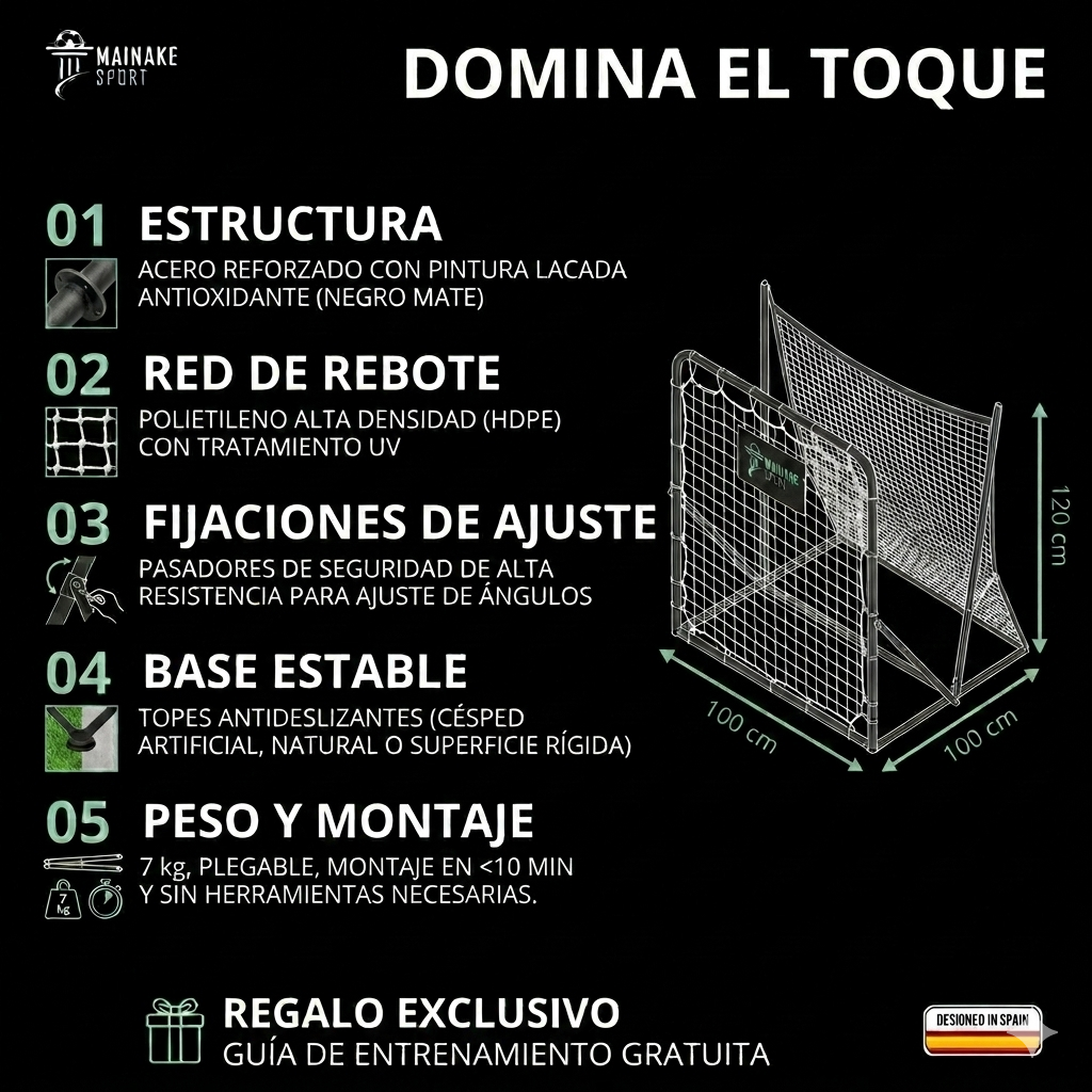 Mainake Kairós | Reboteador de Fútbol Multiángulo 4 en 1