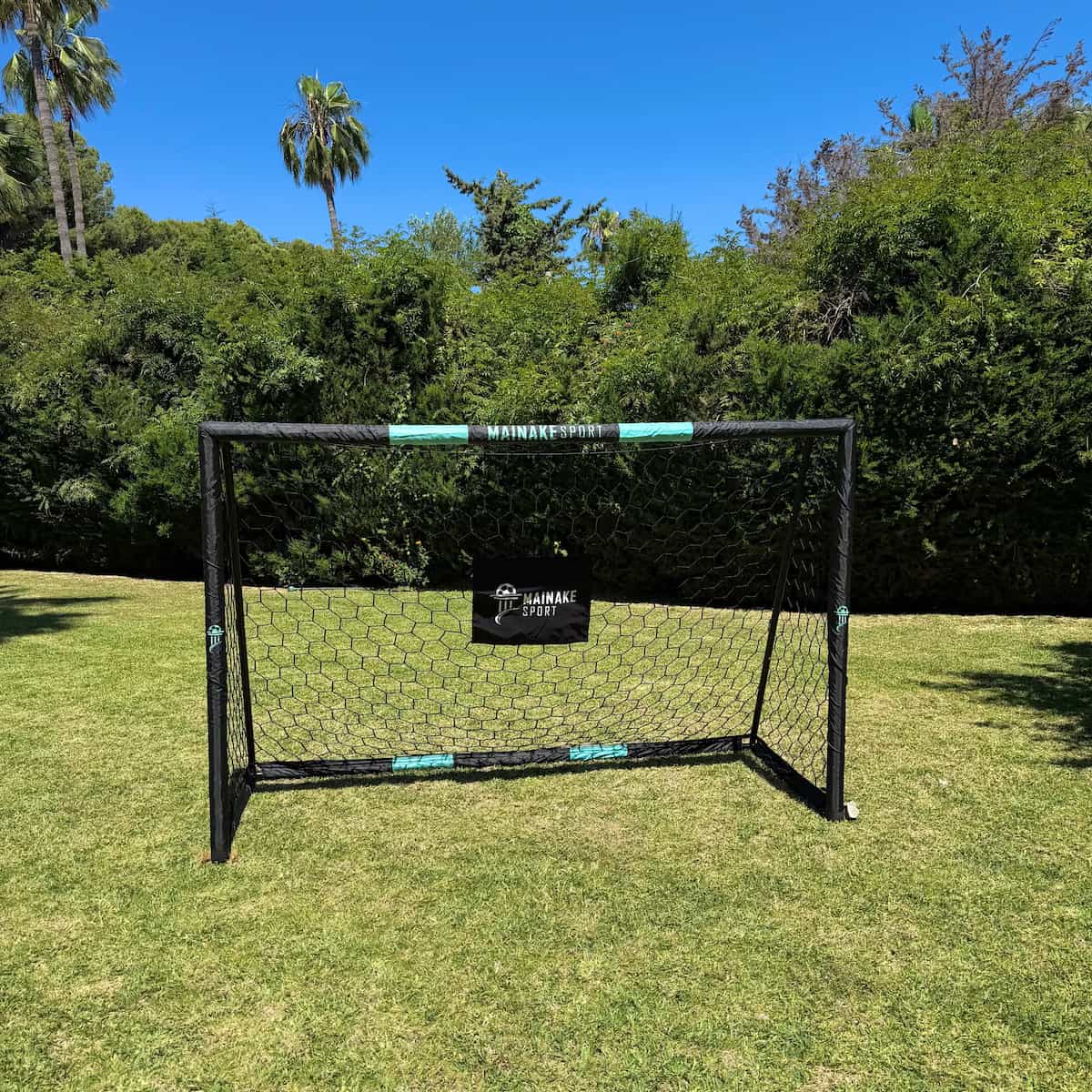 Porteria de fútbol con cubre palos y protección antigolpes