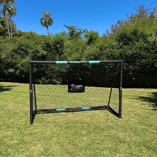 Porteria de fútbol con cubre palos y protección antigolpes